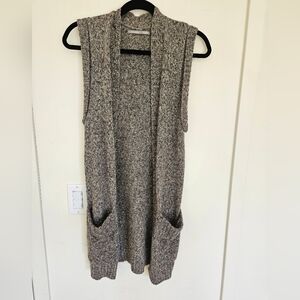 Rubbish Sleeveless Knit Open Front Cardigan Vest